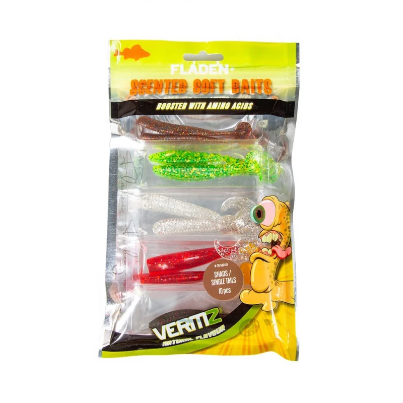Fladen Vermz Scented Soft Lures Shads & Single Tails 80-110mm 10pcs 3 Fladen Vermz Scented Soft Lures Shads & Single Tails 80-110mm 10pcs