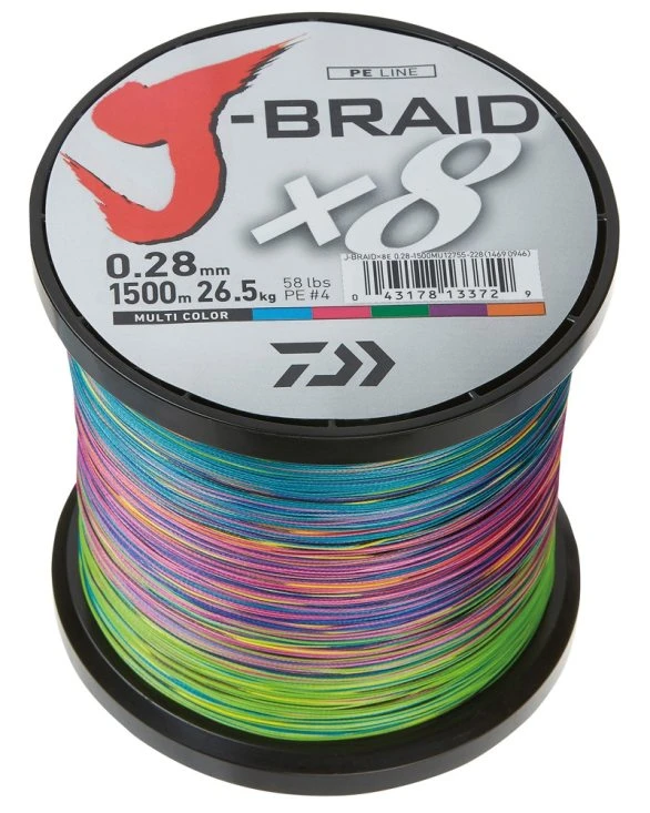 Daiwa J-Braid X8 1500m Multi Color 3 Daiwa J-Braid X8 1500m Multi Color