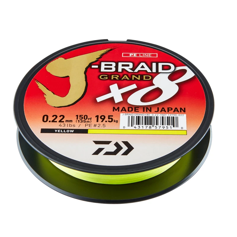 Daiwa J-braid Grand X8 Yellow 135m 3 Daiwa J-braid Grand X8 Yellow 135m